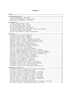 Physics Course Table of Contents: Mechanics & Kinematics