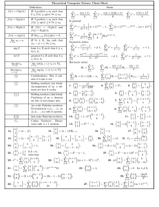 CS Math Cheat Sheet. 