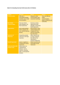 Rubric for Evaluating Interview Performance