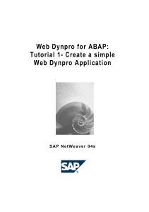 Web Dynpro for ABAP - Tutorial #1