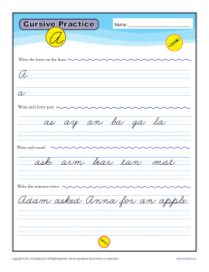 WB Cursive Handwriting from A-Z