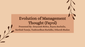 Evolution of Management Thought (Fayol)