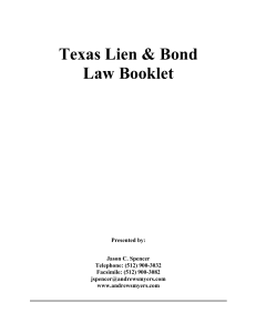 2014 Texas Lien Booklet