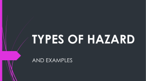 TYPES OF HAZARD and EXAMPLES