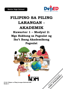 Q1 M2 FILIPINO-SA-PILING-LARANGAN-AKADEMIK