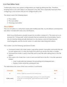 2.3.4 Text Editor Facts