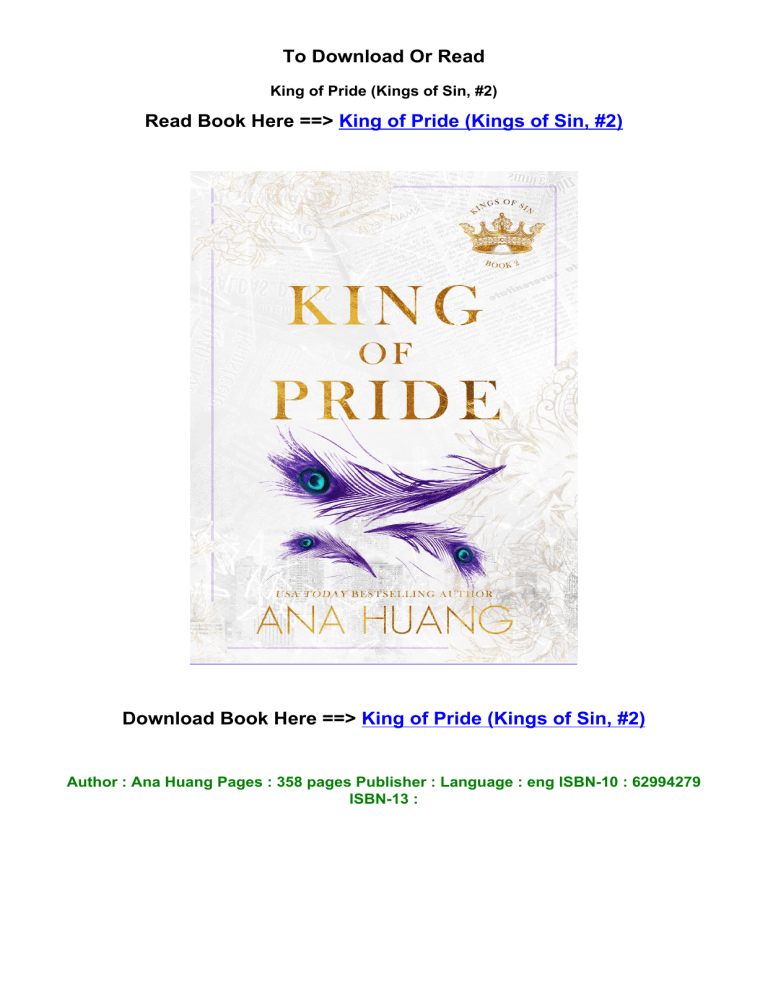 PDF download King of Pride Kings of Sin 2 by Ana Huang