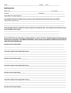 INFORMATIONAL BOOK REVIEW FORM