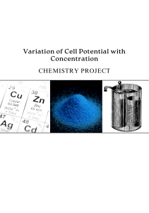 chem project - variation of cell potential with concentration