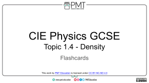 Flashcards - Topic 1.4 Density - CAIE Physics IGCSE