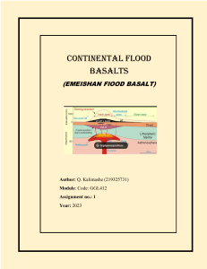 Continental flood basalts in the Emeishan 
