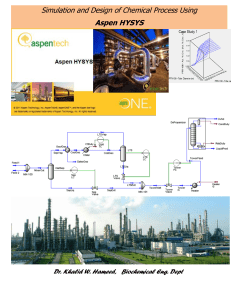 Aspen HYSYS Chemical Process Simulation & Design Lecture Notes