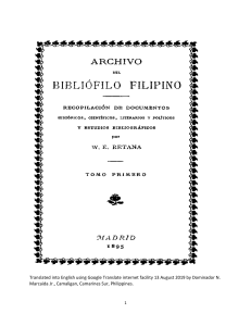 ARCHIVO DEL BIBLIOFILO FILIPINO Vol 1 by