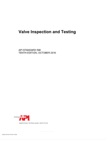 API-598-2016 Valve Inspection and Testing