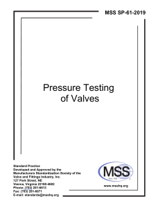 MSS-SP-61-2019 Pressure Testing of Valves