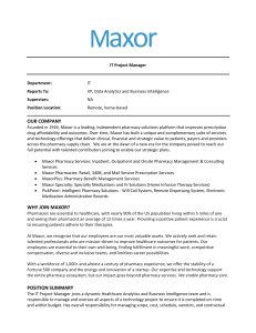 IT Project Manager BI Position Profile