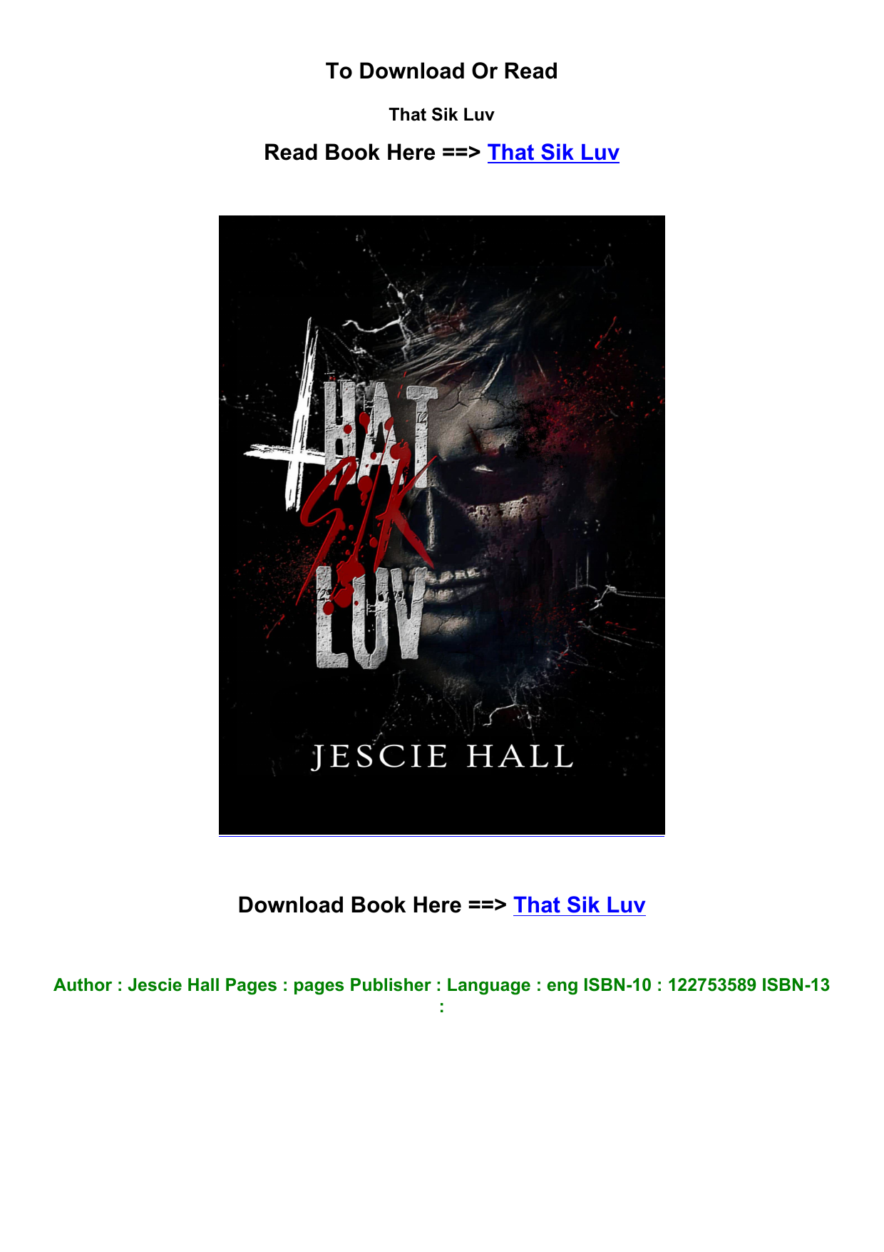 That Sik Luv by Jescie Hall Summary - Lemon8 Search