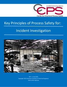 Key Principles I Investigation I Process Incidents