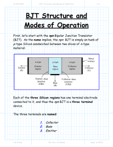 BJT Structure and Modes of Operation
