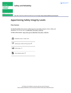 Apportioning Safety Integrity Levels