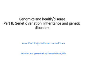 Genomics and health&disease 2 MBBS 2023