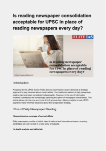 Is reading newspaper consolidation acceptable for UPSC in place of reading newspapers every day