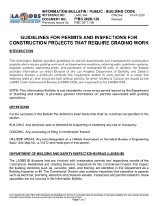 Guidelines Obtaining Grading Permit LADBS