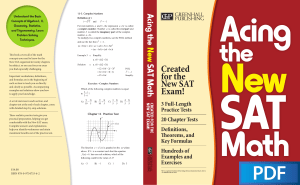 Acing the New SAT Math PDF Book