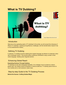 What is TV Dubbing ?