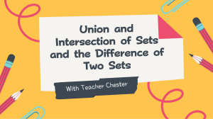 Union and Intersection of Mathematics Lesson Presentation
