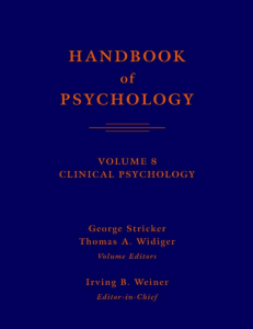 Irving B. Weiner - Handbook of psychology. Clinical psychology. Volume 8-Wiley (2003)