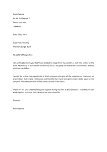 Example of resign letter