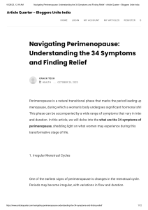what are the 34 symptoms of perimenopause