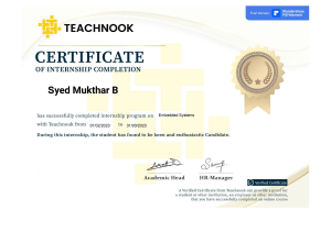 TEACHNOOK Internship Completion Certificate   Syed Mukthar B