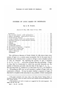 Turing-1939 Sysyems of logic based on ordinals
