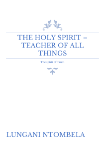 THE HOLY SPIRIT TEACHER OF ALL THINGS