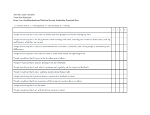 Servant Leader Checklist