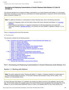 Developing and Deploying Customizations (Doc ID 1577661.1)