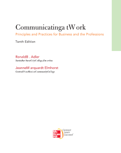 Communicating at Work Principles and Practices for Business and the Professions (Ronald B. Adler Jeanne Marquardt Elmhorst) (Z-Library)