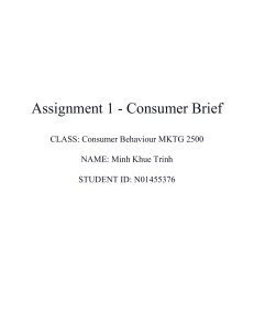 Assignment 1 - Consumer Brief final edition