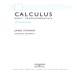 Calculus Early Transcendentals James Stewart 6th Edition