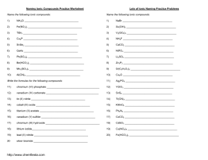 Naming Practice with Answers