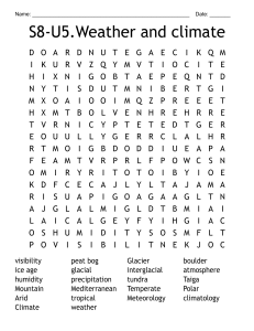 Weather and climate wordsearch