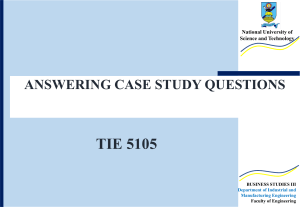 ANSWERING CASE STUDY QUESTIONS