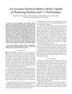 Accurate Electrical Battery Model for Runtime & I-V Prediction