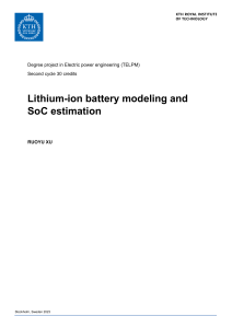 Lithium-ion modeling and SOC estimation