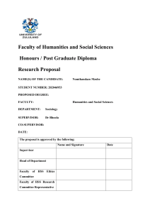 FHSS Honours Research Proposal Guide