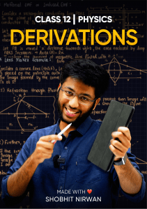 Class 12 Physics Derivations Shobhit Nirwan