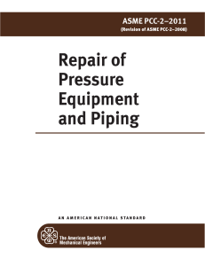 ASME PCC-2: Repair of Pressure Equipment & Piping Standard