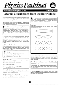 Atomic Calculations from the Bohr Model